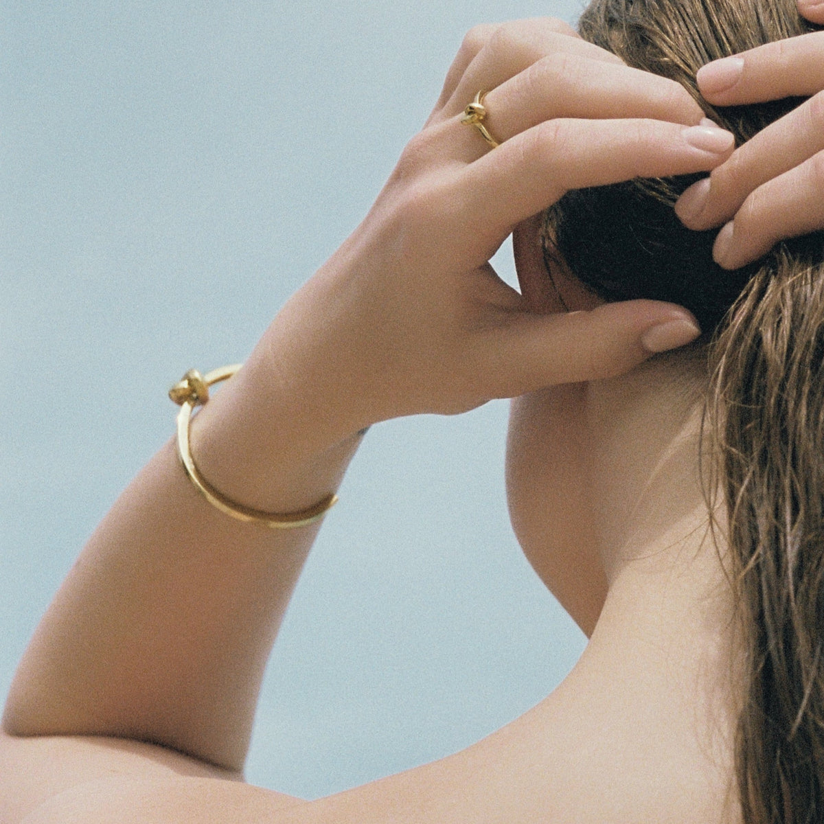 Verguld Zilveren Open Knot Armband