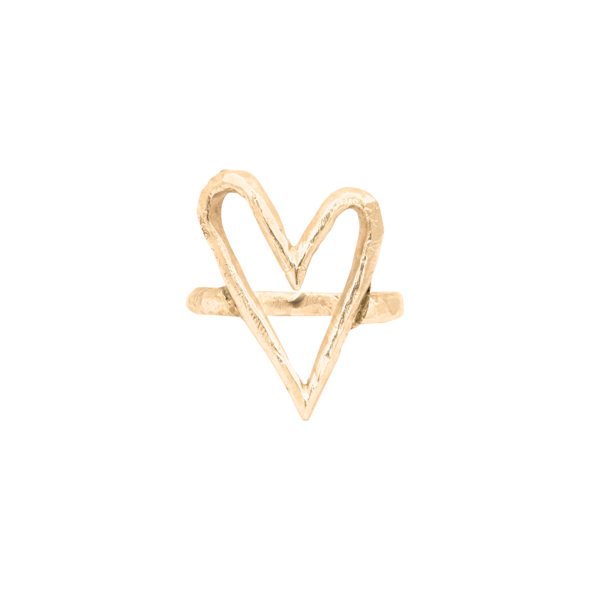 Verguld Zilveren Big heart Ring