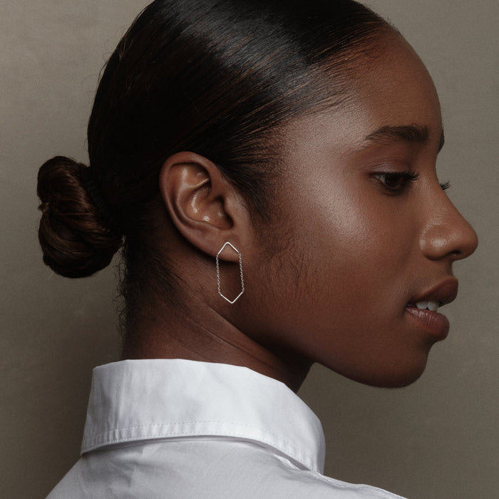 Silver Double Unity Triangle Earrings par la créatrice Aurore Havenne
