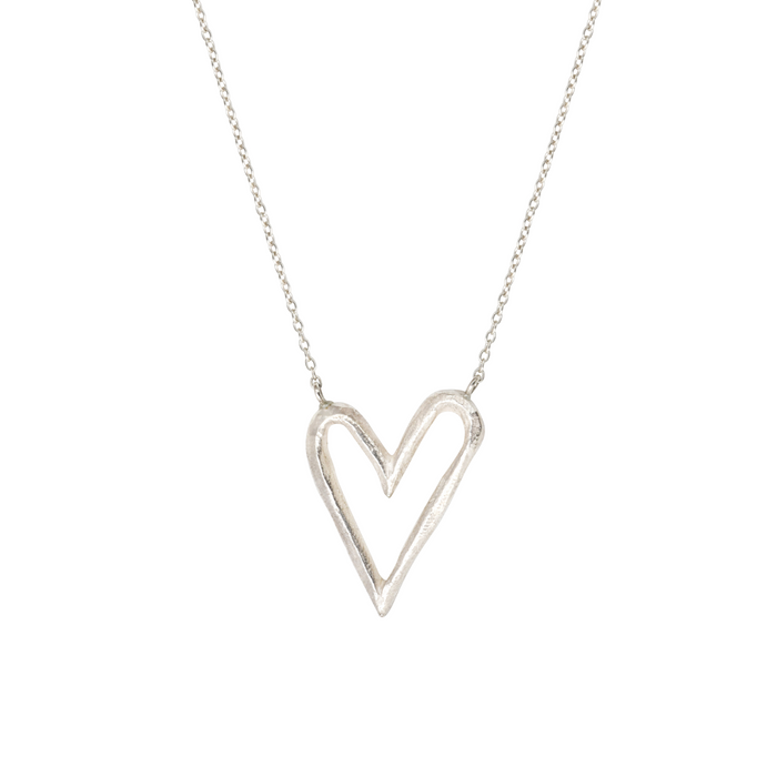 Verguld Zilveren Big Heart Ketting