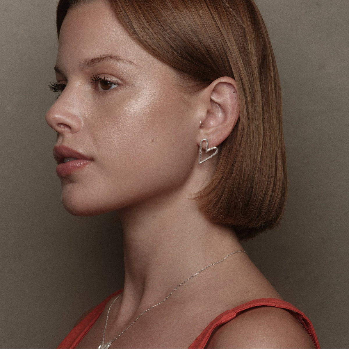 Sterling Silver Big Heart Earrings by Aurore Havenne