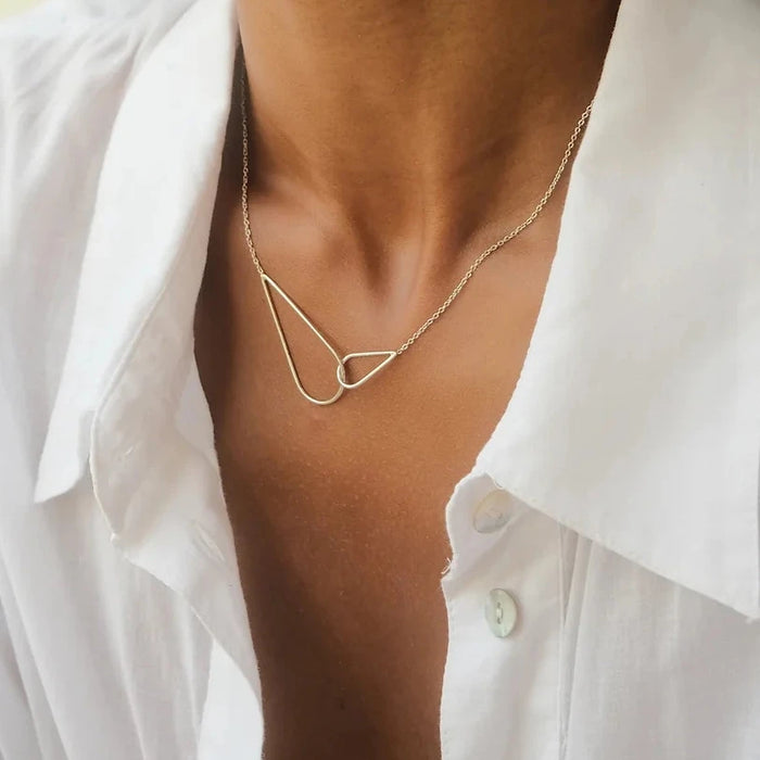 Le Duo Raindrops argent - boucles d'oreilles et collier