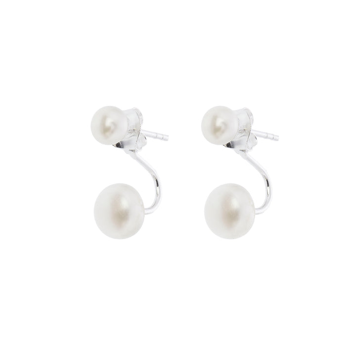 Boucles d'oreilles Lara en argent avec perles, parfaites pour les mariages