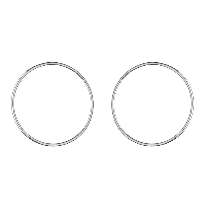Silver Large Circle Earrings by Aurore Havenne