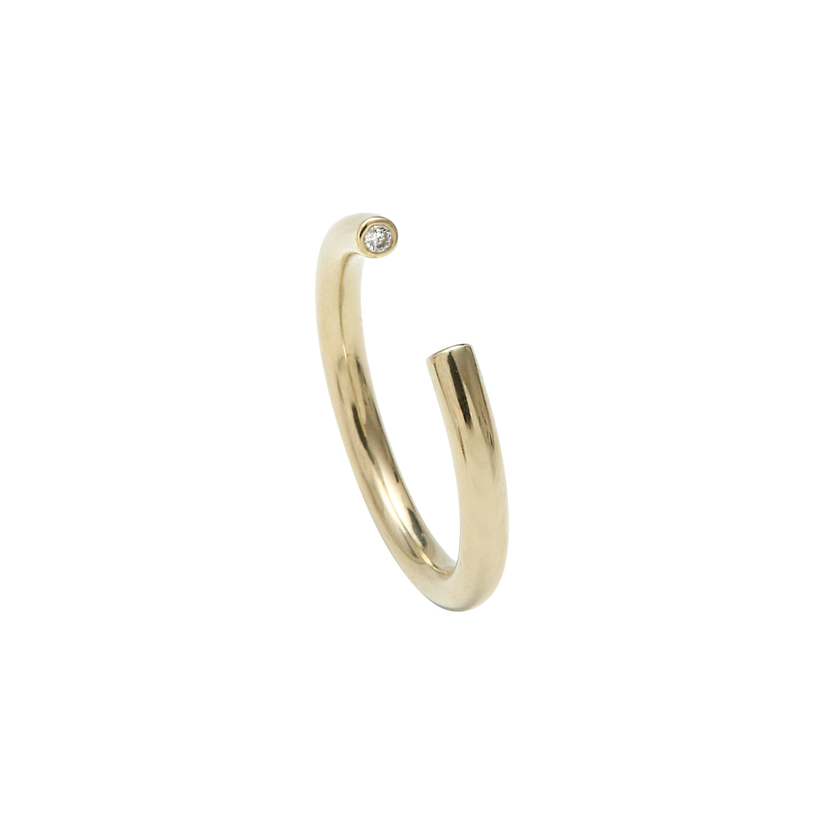 Tubular Fairmined Gold And Lab-Grown Diamond Ring