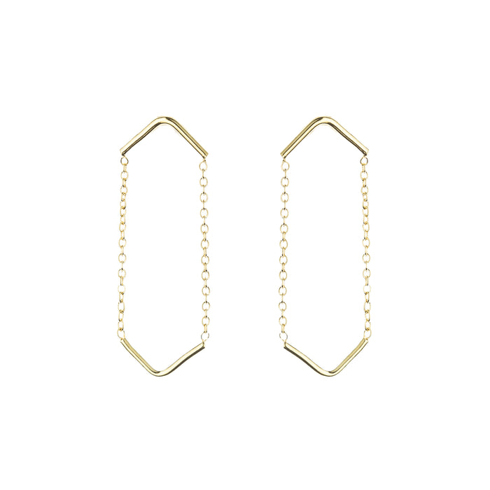 Gold Plated Silver Double Unity Triangle Earrings
