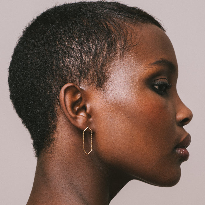 Boucles d'oreilles Double Unity Triangle Vermeil