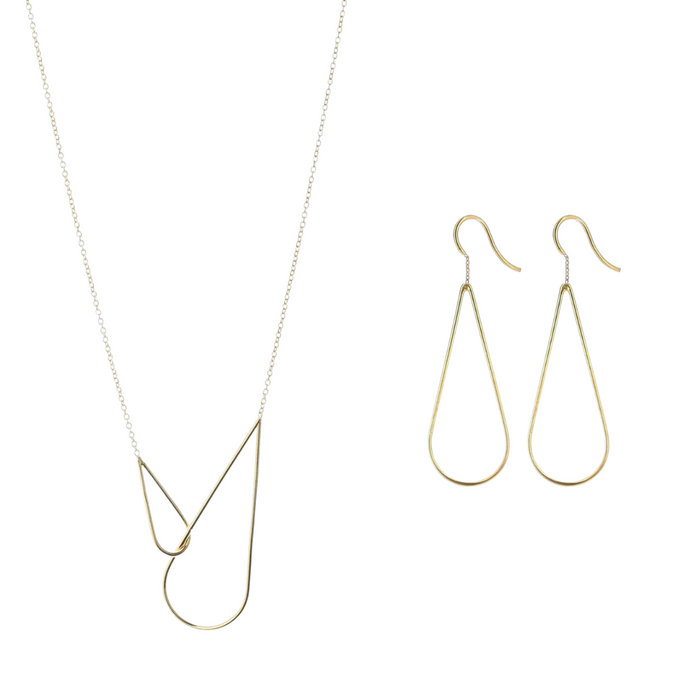 The Vermeil Raindrops duo - Earrings & Necklace