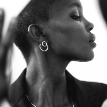 Silver Calista Ombrée Earrings Twist by Aurore Havenne