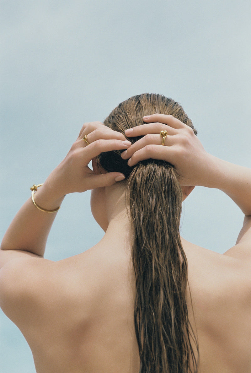 Gold-Plated Silver Knot Ring by Aurore Havenne