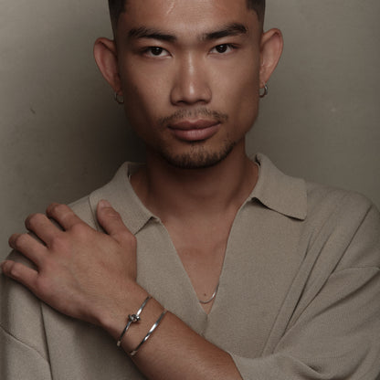 Open Bracelet 3mm en argent par la créatrice belge Aurore Havenne