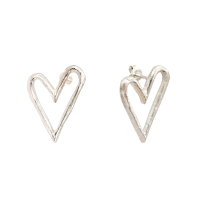 Boucles d'oreilles Big Heart en argent