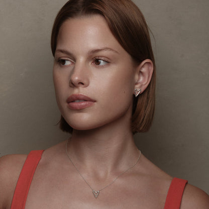 Silver Small Heart Earrings by Aurore Havenne