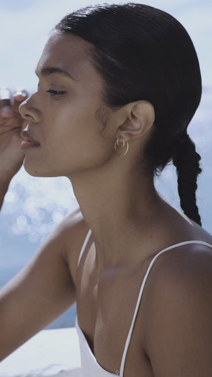 Gold-Plated Silver Double Circle Earrings