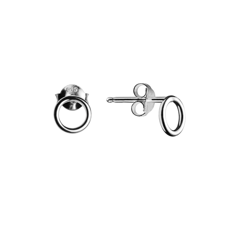Mini circle earrings silver Aurore Havenne belgian designer