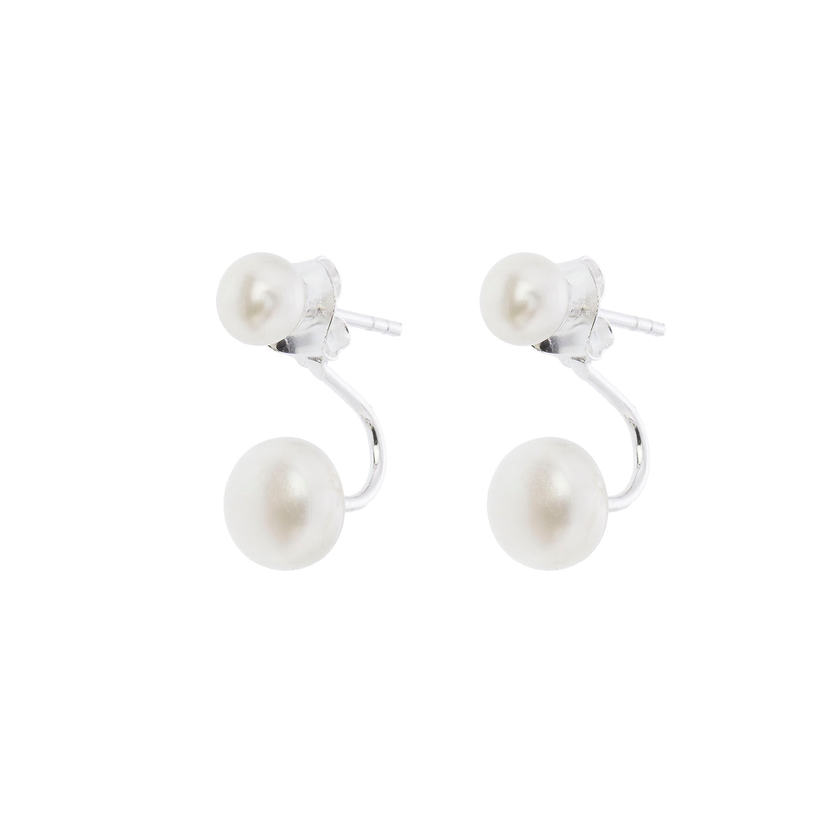 Boucles d'oreilles Lara en argent avec perles, parfaites pour les mariages