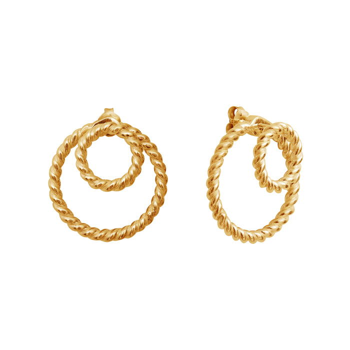 Gold Plated Silver Calista Ombrée Earrings Twist by the minimalist jewelry designer Aurore Havenne