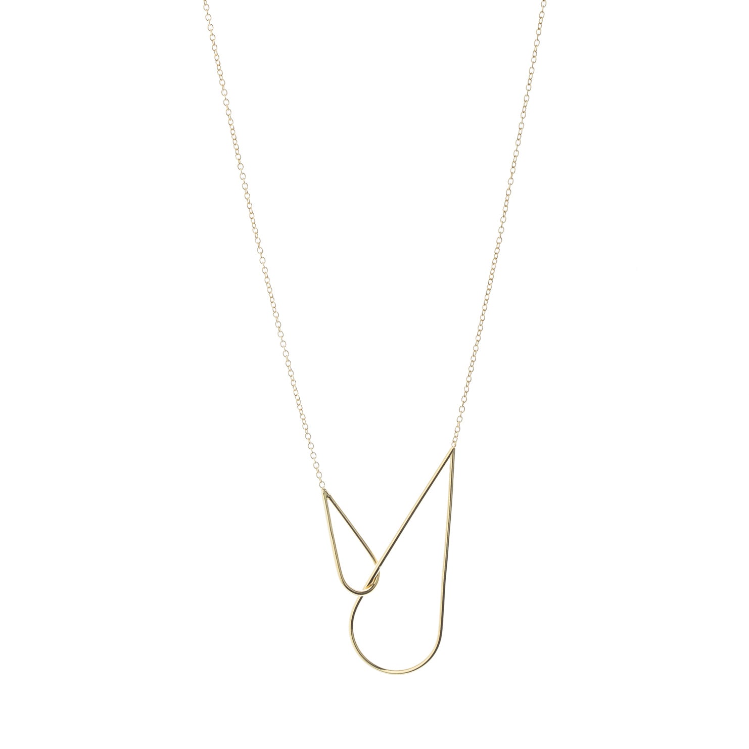 Gold-Plated Silver Raindrops Necklace by Brussels jewelry designer Aurore Havenne, a best-seller of the brand
