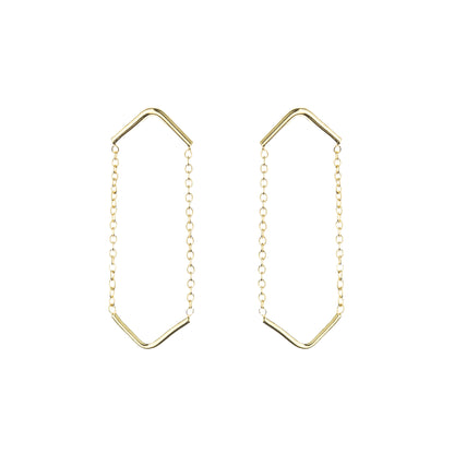 Gold Plated Silver Double Unity Triangle Earrings
