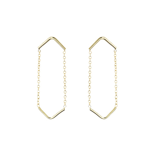 Gold Plated Silver Double Unity Triangle Earrings