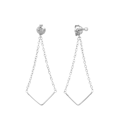 Silver Unity Triangle Earrings