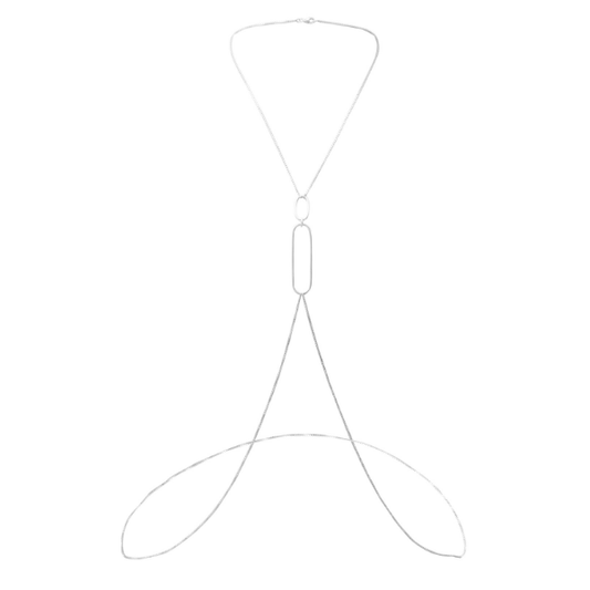 chaine de corps en argent tendance collection voluptueuse aphéléia bijouterie belge et créations artisanales